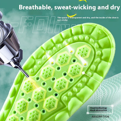Pu Air Cushion Shock Absorption Thickened Massage Breathable Sweat Absorbing Argy Wormwood Insole